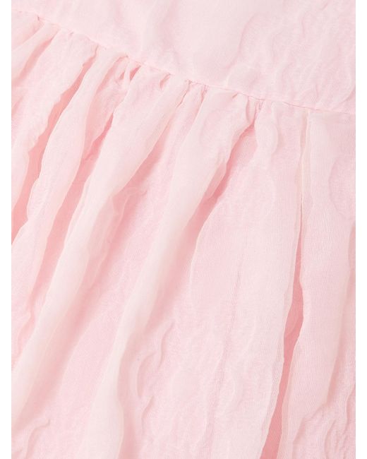 CECILIE BAHNSEN Pink Vilma Satin-Trimmed Matelassé Midi Dress