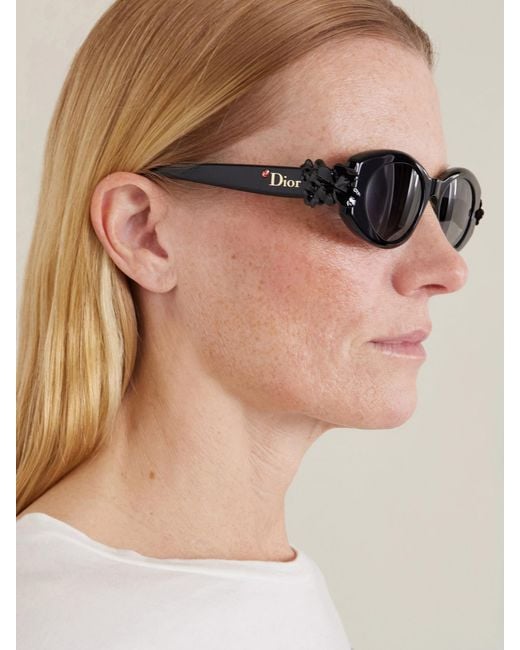 Dior Black Dior Clover B1I Oval Sunglasses