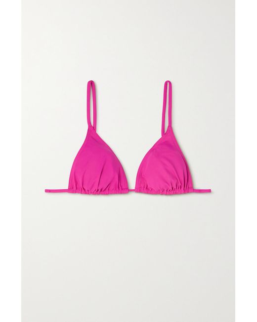 Eres Les Essentiels Mouna Triangle Bikini Top in Pink | Lyst UK