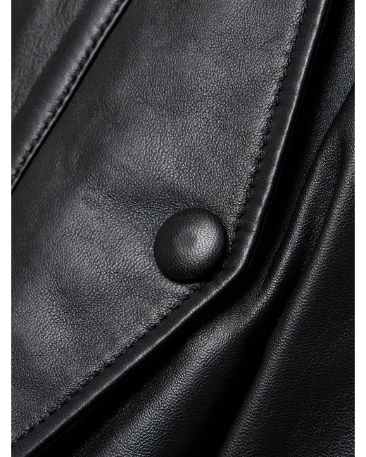 Wardrobe NYC Black Leather Bomber Jacket
