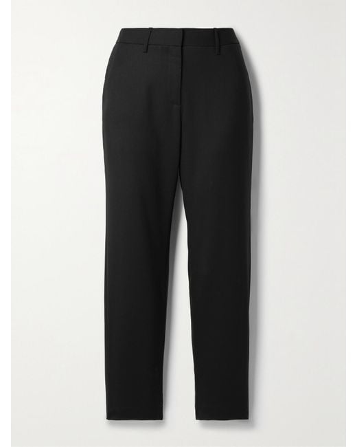 Nili Lotan Black Tel Aviv Wool-Blend Twill Straight-Leg Pants