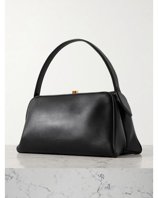 Khaite Black Cate Leather Tote