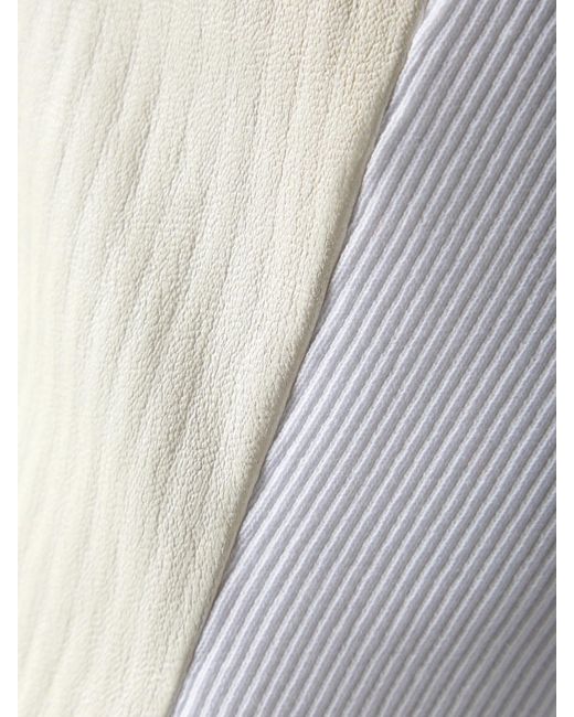 Givenchy White Paneled Ribbed Leather And Stretch-Cotton Jersey Tank