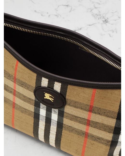 Burberry Multicolor Schultertasche Aus Kariertem Canvas Mit Lederbesätzen