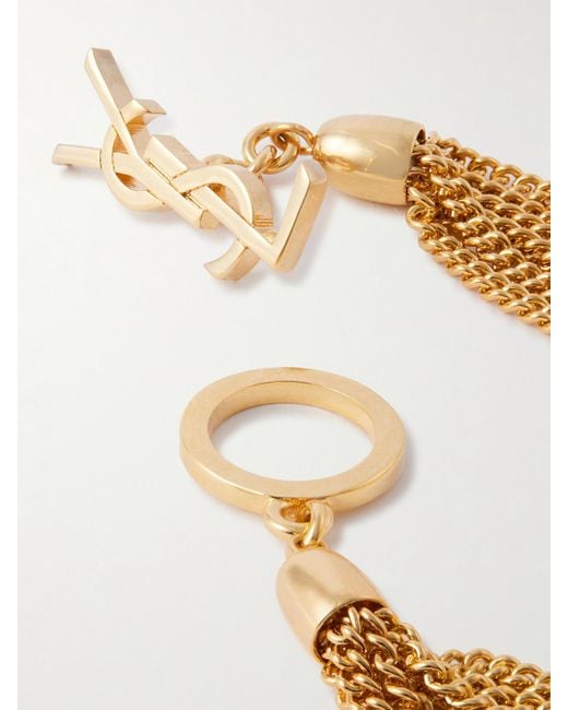 Saint Laurent Natural Cassandre Goldfarbenes Armband