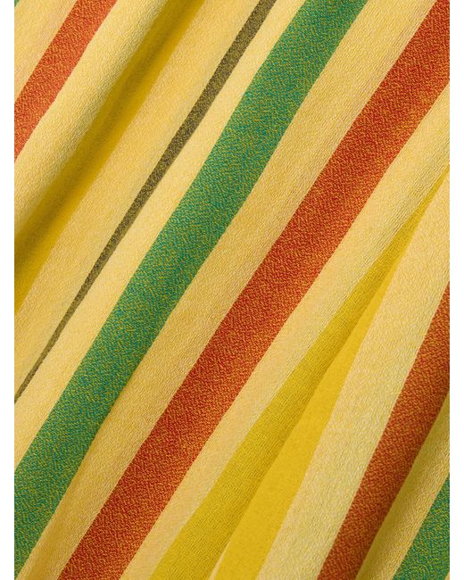 Suzie Kondi Yellow Elira Striped Cotton-Gauze Wide-Leg Pants
