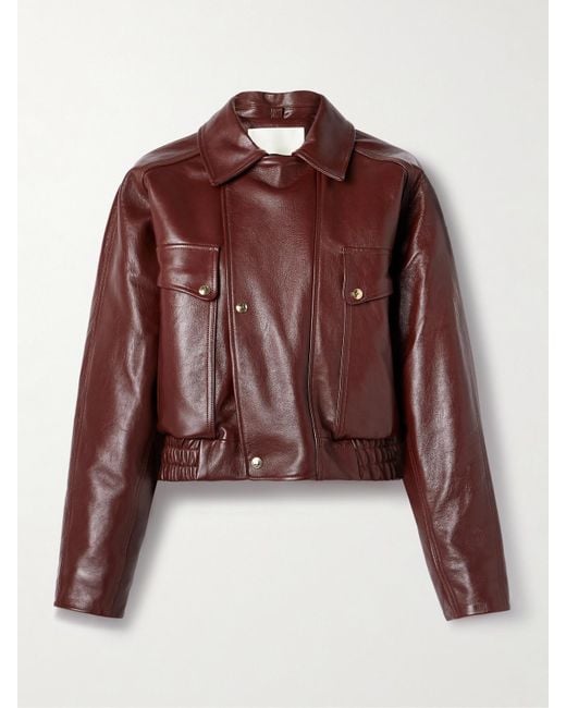 RÙADH Brown The Haddow Cropped Leather Jacket