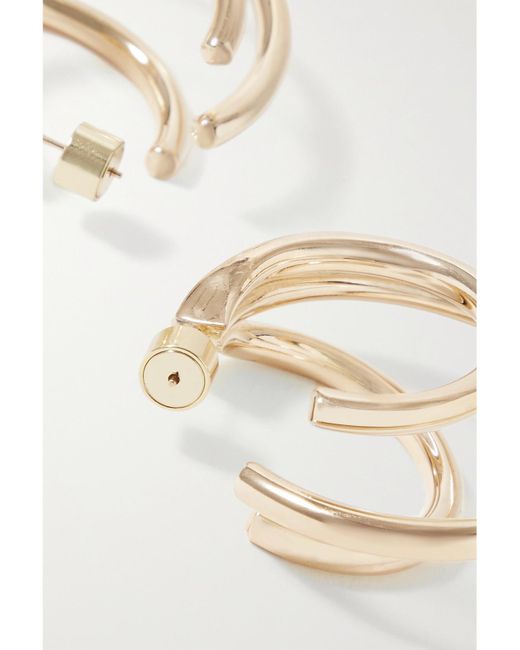 Jennifer Fisher Metallic Triple Lilly Gold-plated Hoop Earrings