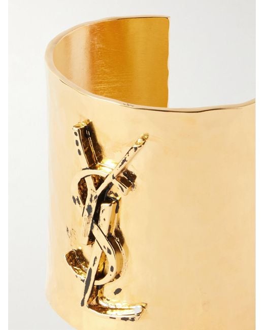Saint Laurent Metallic Cassandre-Tone Cuff
