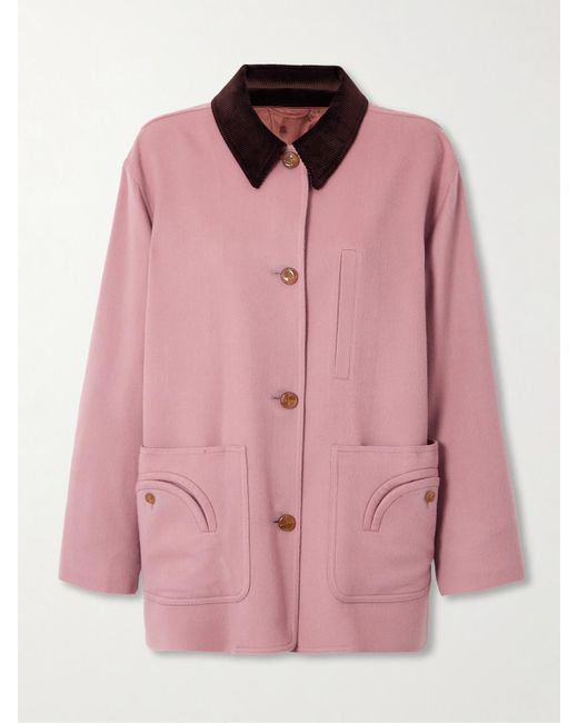Veste En Laine Et Cachemire Mélangés À Finitions En Velours Côtelé Mystere Clelia Blazé Milano en coloris Pink