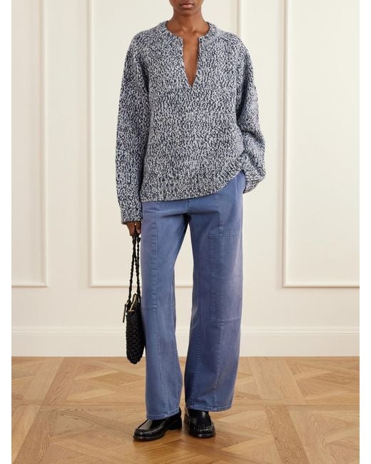 Sanderlak Blue Alpaca And Wool-Blend Sweater