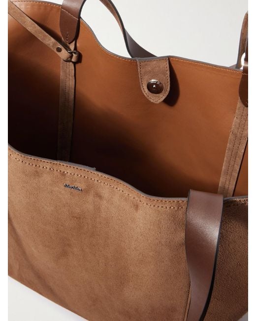 Max Mara Brown Archetipo Tote Aus Veloursleder