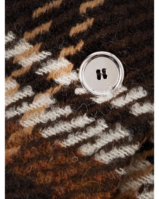 Patou Multicolor Checked Wool-Blend Coat