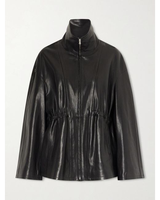 Nour Hammour Black Passage Leather Jacket