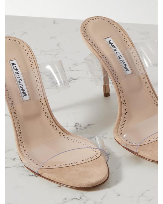 Manolo Blahnik Multicolor Scolto 90 Pvc Mules