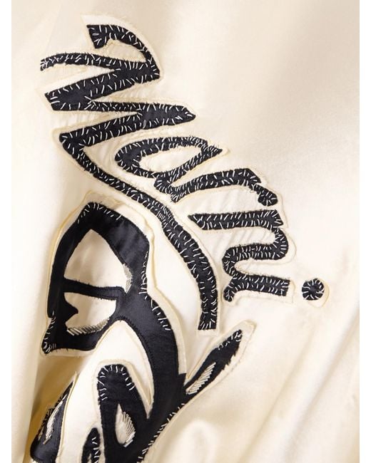 Marni White Appliquéd Two-Tone Satin Bomber Jacket