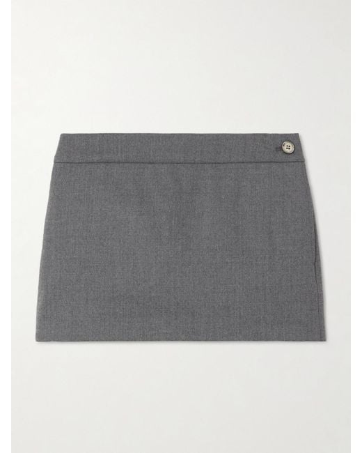 Wardrobe NYC Gray Minirock Aus Twill Aus Einer Wollmischung
