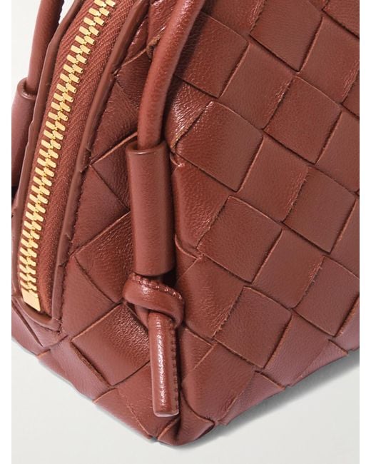Bottega Veneta Red Concert Pouch Intrecciato Leather Shoulder Bag