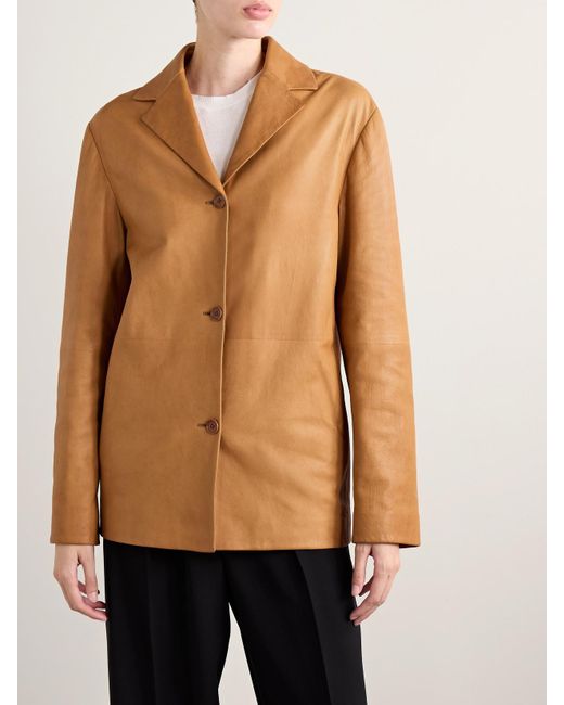 The Row Brown Fabian Lederjacke
