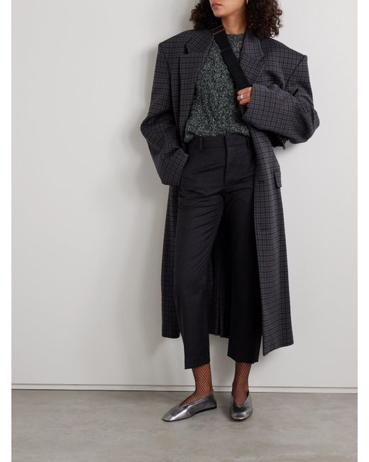 Isabel Marant Gray Kallie Cable-Knit Bouclé Sweater