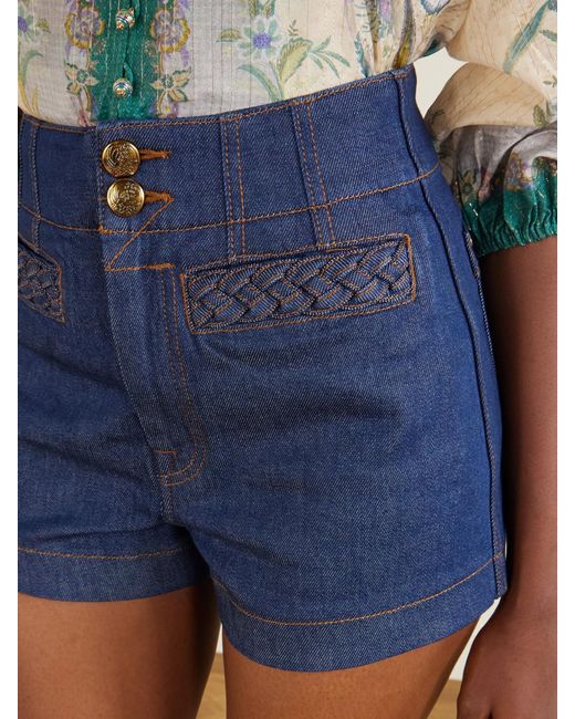 Zimmermann Blue Aster Denim Short