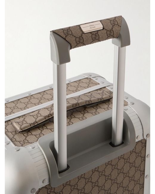 Gucci Gray Fpm Milano Monogrammed Coated-Canvas And Aluminum Suitcase