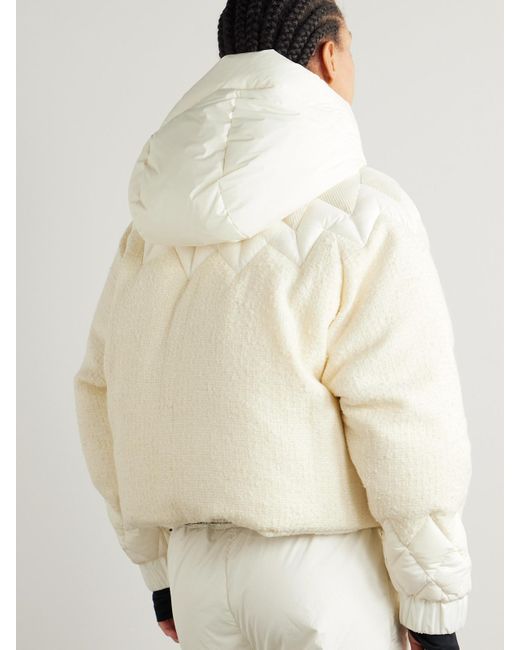 Moncler Natural Hintersee Hooded Corduroy And Shell-Trimmed Wool-Blend Bouclé Quilted Down Ski Jacket