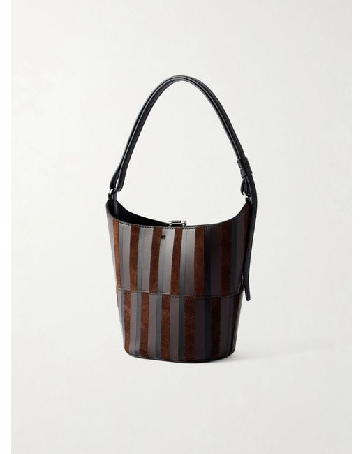 Proenza Schouler White Mini Bucket Intarsia Leather And Suede Bag