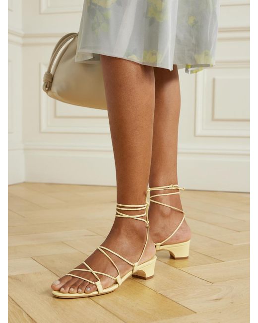 Manolo Blahnik Natural Dellasan 30 Leather Sandals