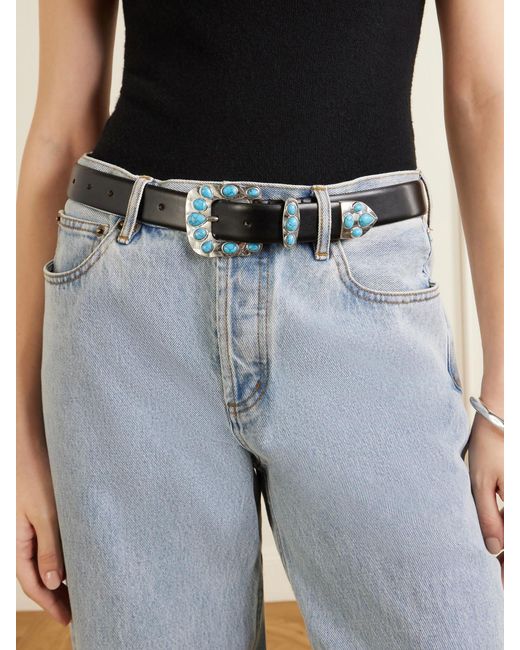 DEHANCHE Blue Juna-Embellished Leather Belt