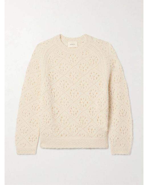 Doen Natural Emiliana Pointelle-Knit Alpaca-Blend Sweater
