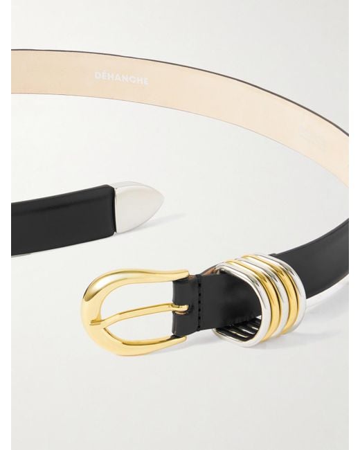 DEHANCHE Black Hollyhock Embellished Leather Belt