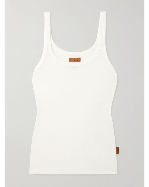 Jamie Haller White The Undershirt Ribbed Stretch-Modal Tank