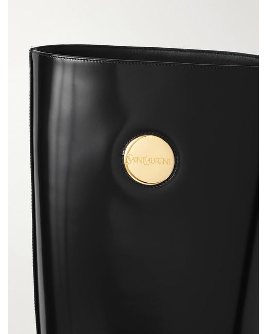 Saint Laurent Black Louis 85 Leather Knee-Height Boots