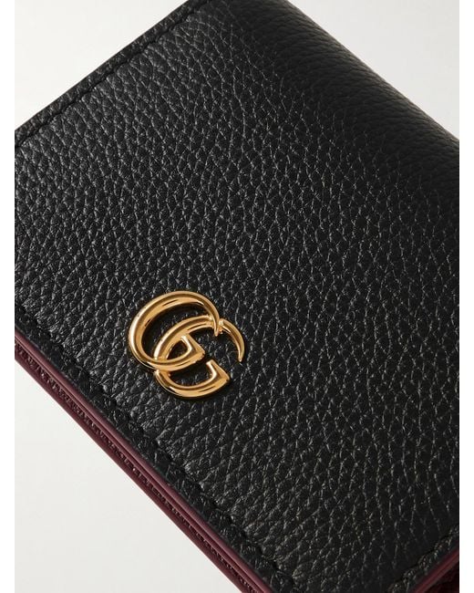 Gucci Black Marmont Petite Textured-Leather Wallet