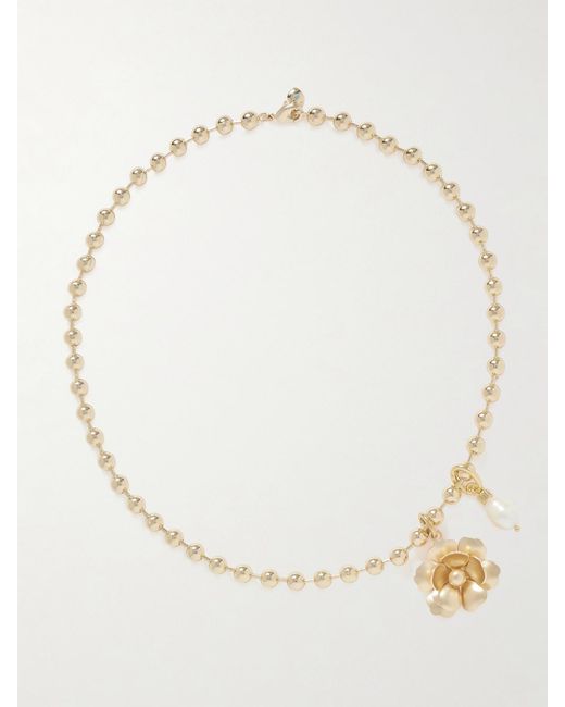 Roxanne Assoulin Natural The Flower Meets The Pearl-Tone Pearl Necklace
