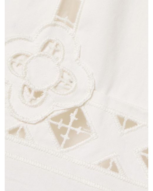 Isabel Marant Natural Palmira Scalloped Broderie Anglaise Cotton Mini Skirt