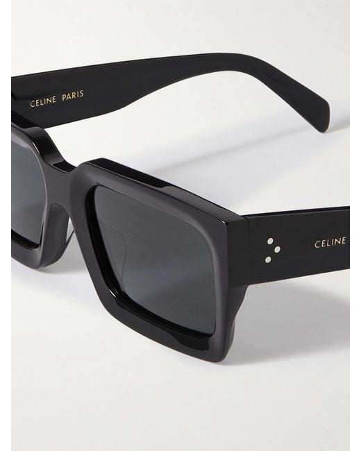 Céline Black Bold Square-Frame Acetate Sunglasses