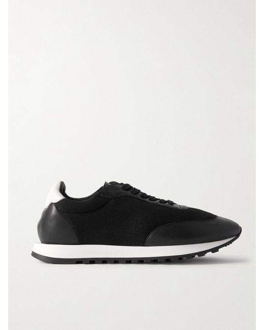 Baskets En Cuir Et En Résille Owen Runner The Row en coloris White
