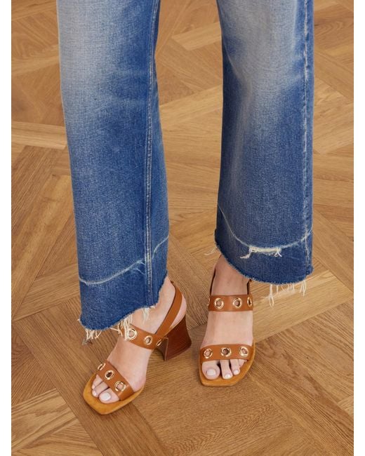 Chloé Brown Embellished Leather Sandals
