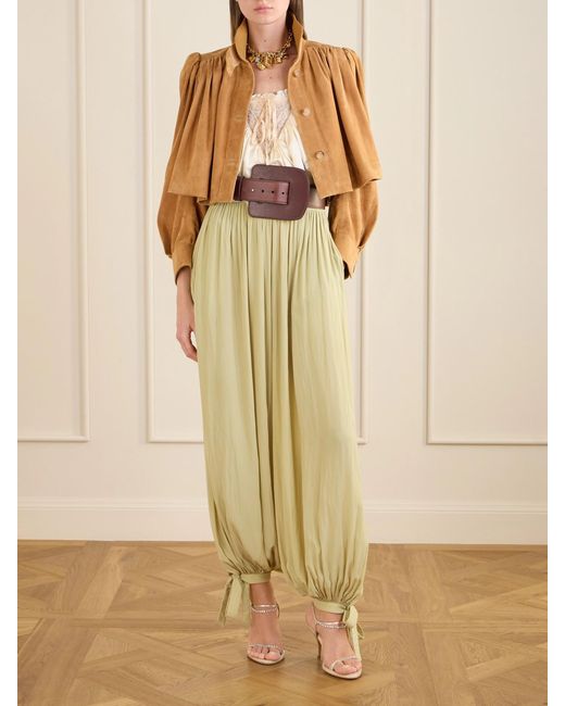 Chloé Metallic Satin Tapered Pants
