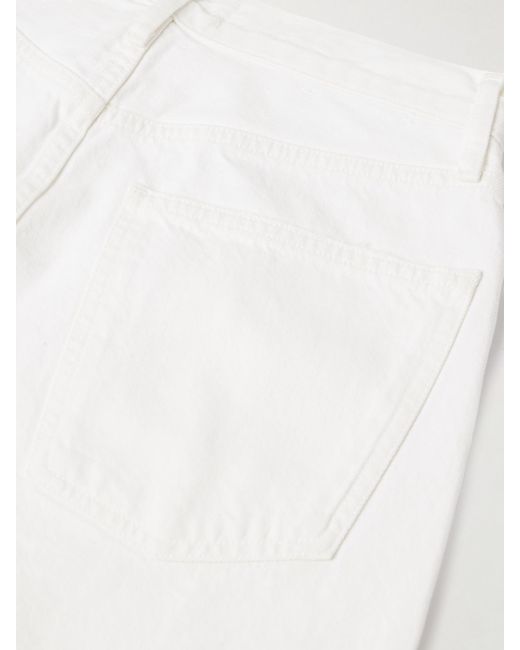 Agolde White '90S Pinch Waist Cropped High-Rise Straight-Leg Jeans