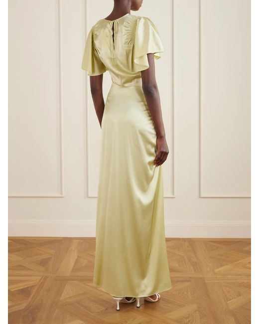 Veronica Beard Green Silk-Blend Satin Gown