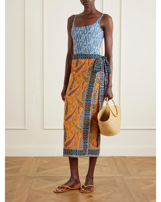 Etro Orange Printed Cotton Cover-Up