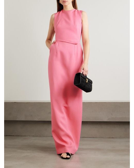 Emilia Wickstead Pink Juulia Asymmetric Crepe Gown