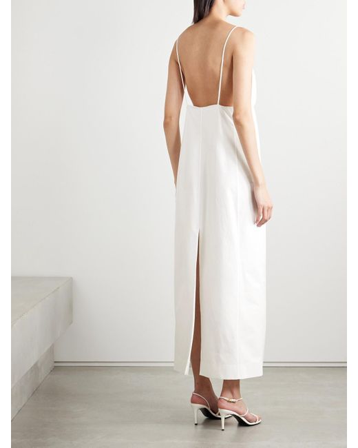 Khaite White Tulula Maxikleid Aus Seidenpopeline