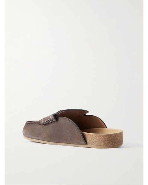 J.W. Anderson Brown Stitch Mules Aus Leder