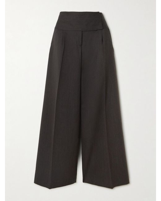 Our Legacy Black Girdle Pleated Wool Wide-Leg Pants