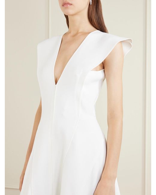 Maticevski White Acumen Paneled Crepe Gown