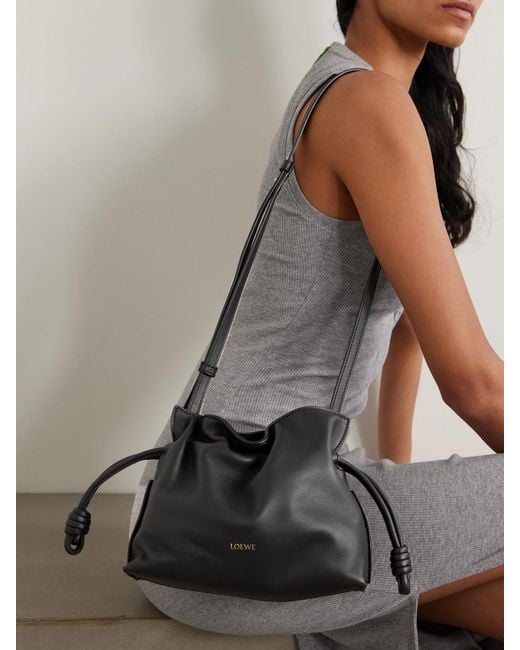 Loewe Black Flamenco Mini Leather Clutch